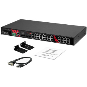 Antaira LMP-2804G-4XS (-24 -T) 28-Port Managed Gigabit PoE Switch, four 1G/2.5G/10G SFP+ Slots